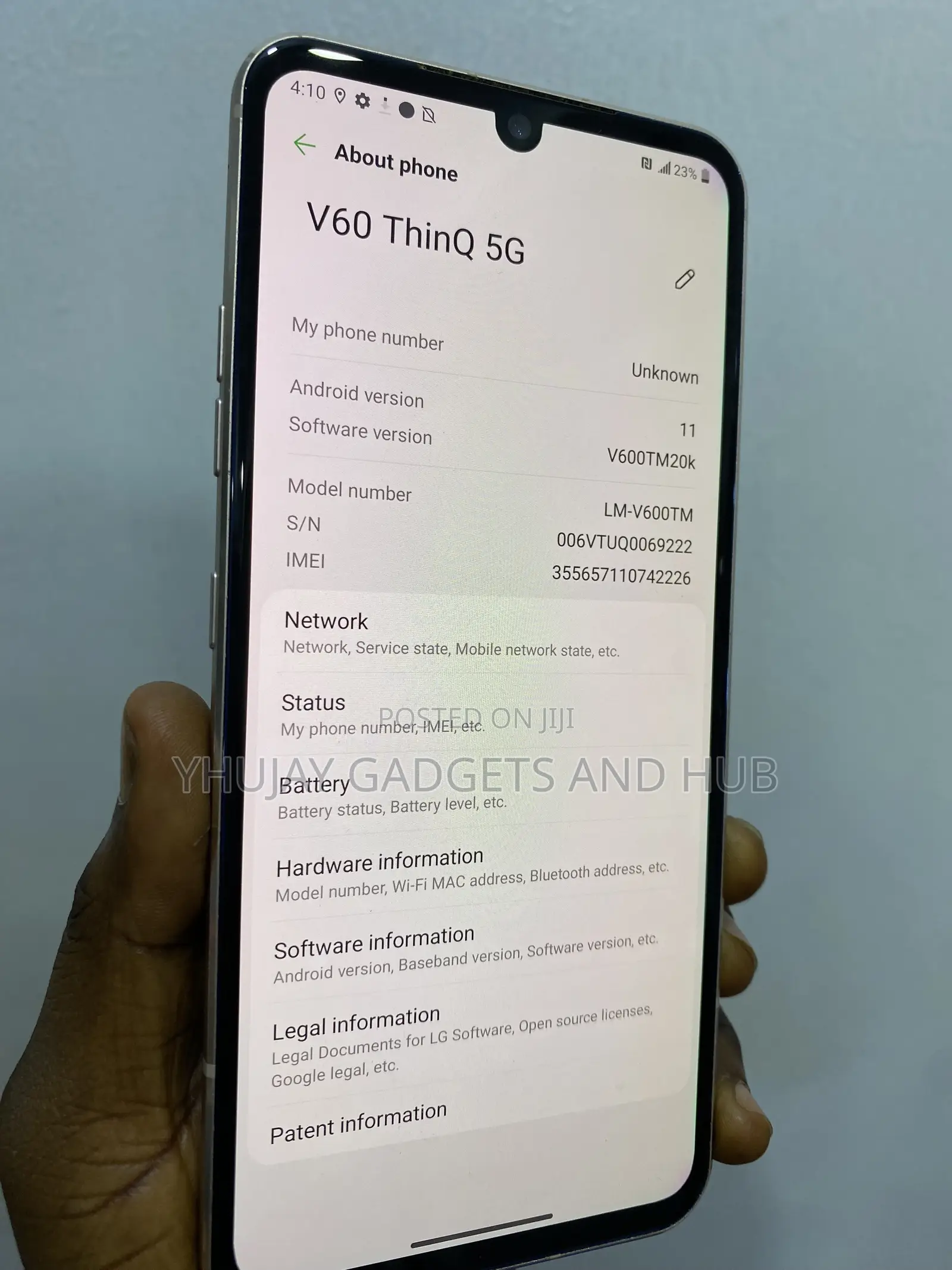 LG V60 ThinQ 5G 128 GB Blue