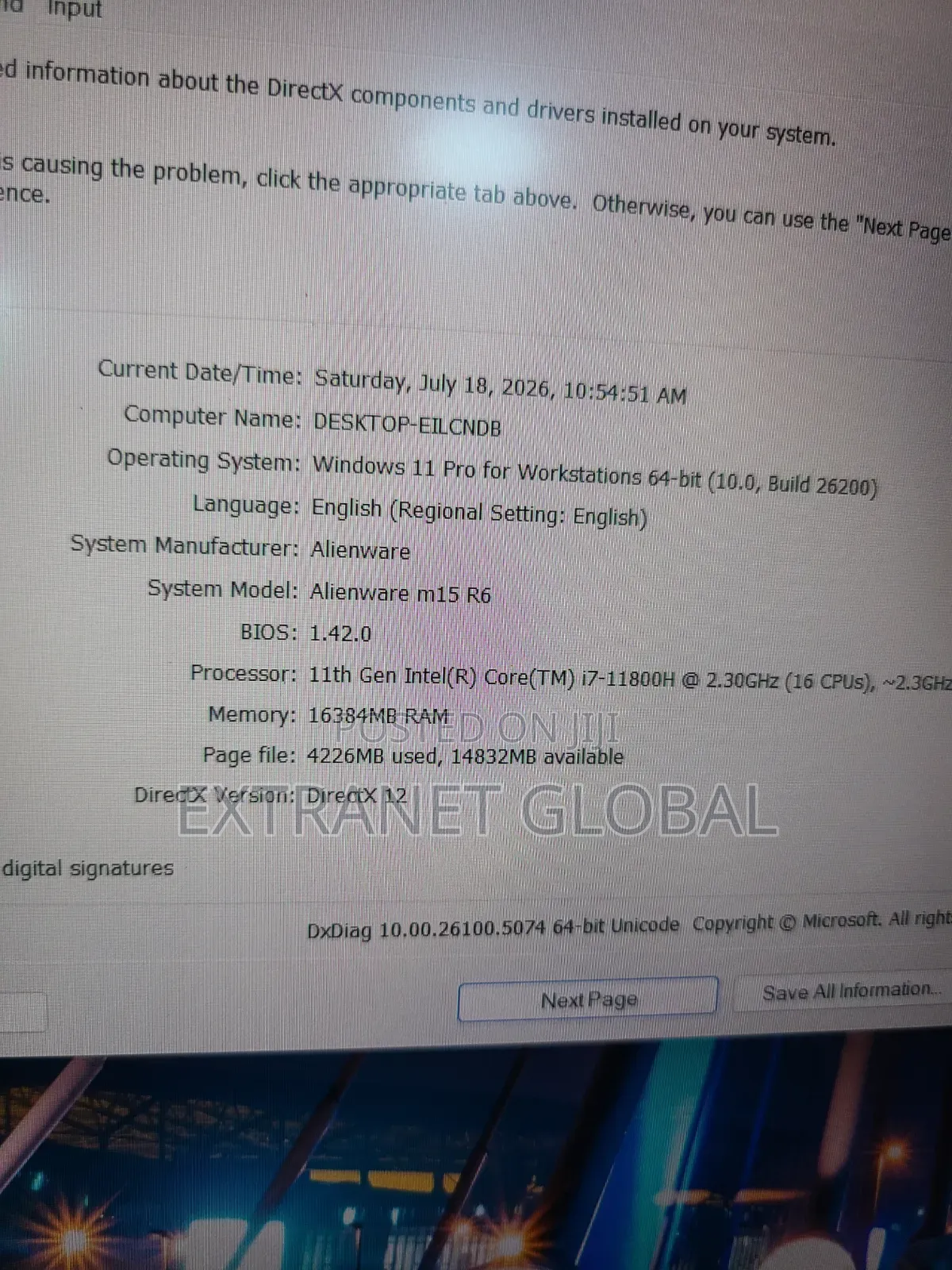 Laptop Alienware M15 R6 16GB Intel Core i7 SSD 512GB