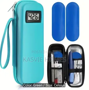 Insulin Cooler Travel Case With Temperature Display 2 Reusable Ice