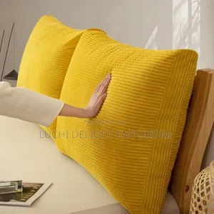 Largest Yellow Ribbed Throw Pillow – Luxury Comfort for Your Home