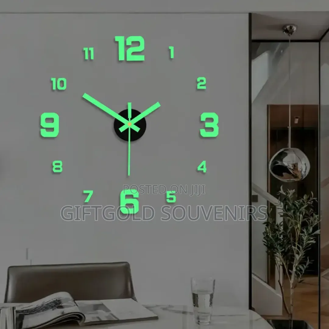 Large Luminous Silent Digital 3D Wall Clock