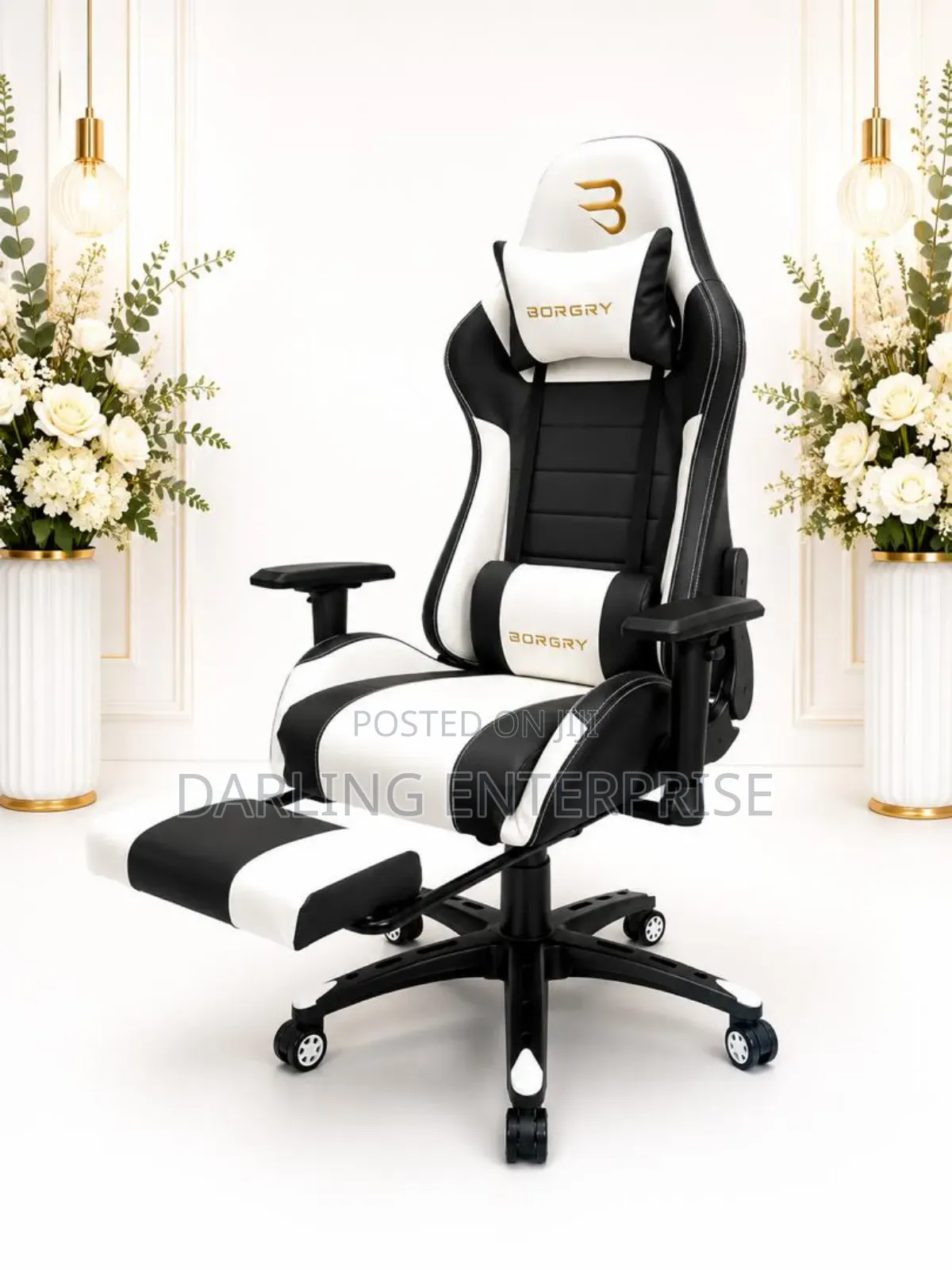 Luxury Gaming Chair With Lumbar Massage and Inbuilt Bluetooth Speaker.