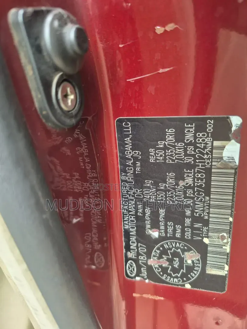 Hyundai Santa Fe 2.7 Automatic 2007 Red