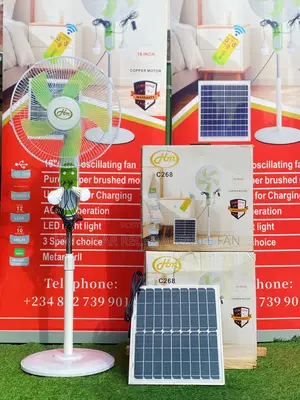 16" Solar Rechargeable Standing Fan