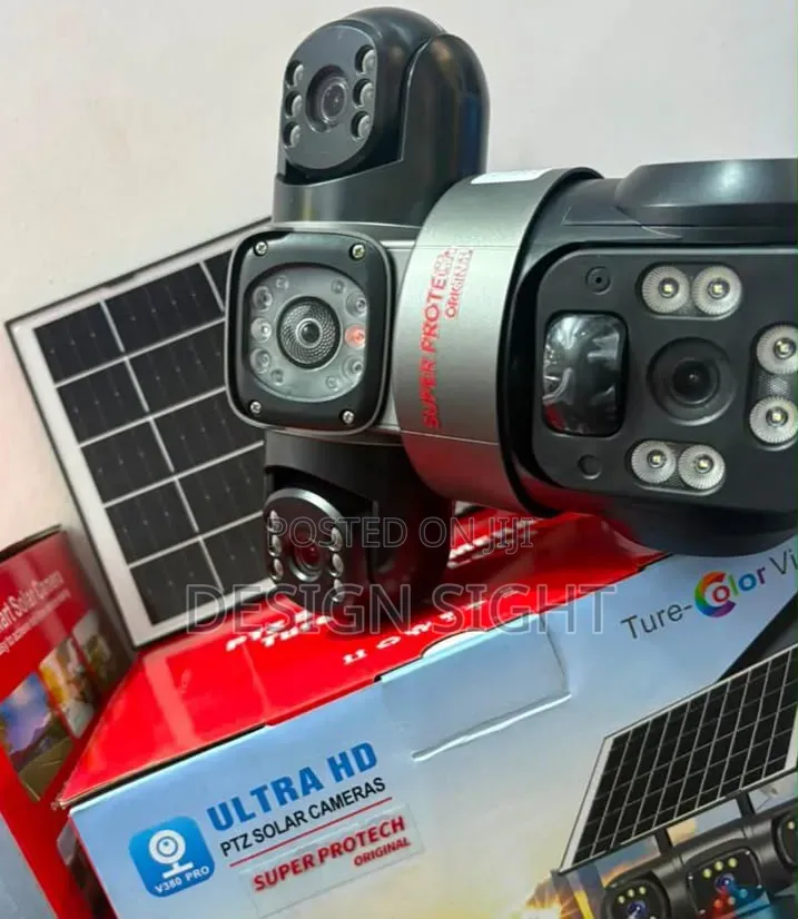Solar Powered Auto Tracking Complete 3 Lens CCTV Camera Ultra HD