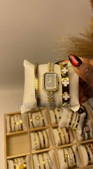 Women’s Wristwatch and Bracelet Stack