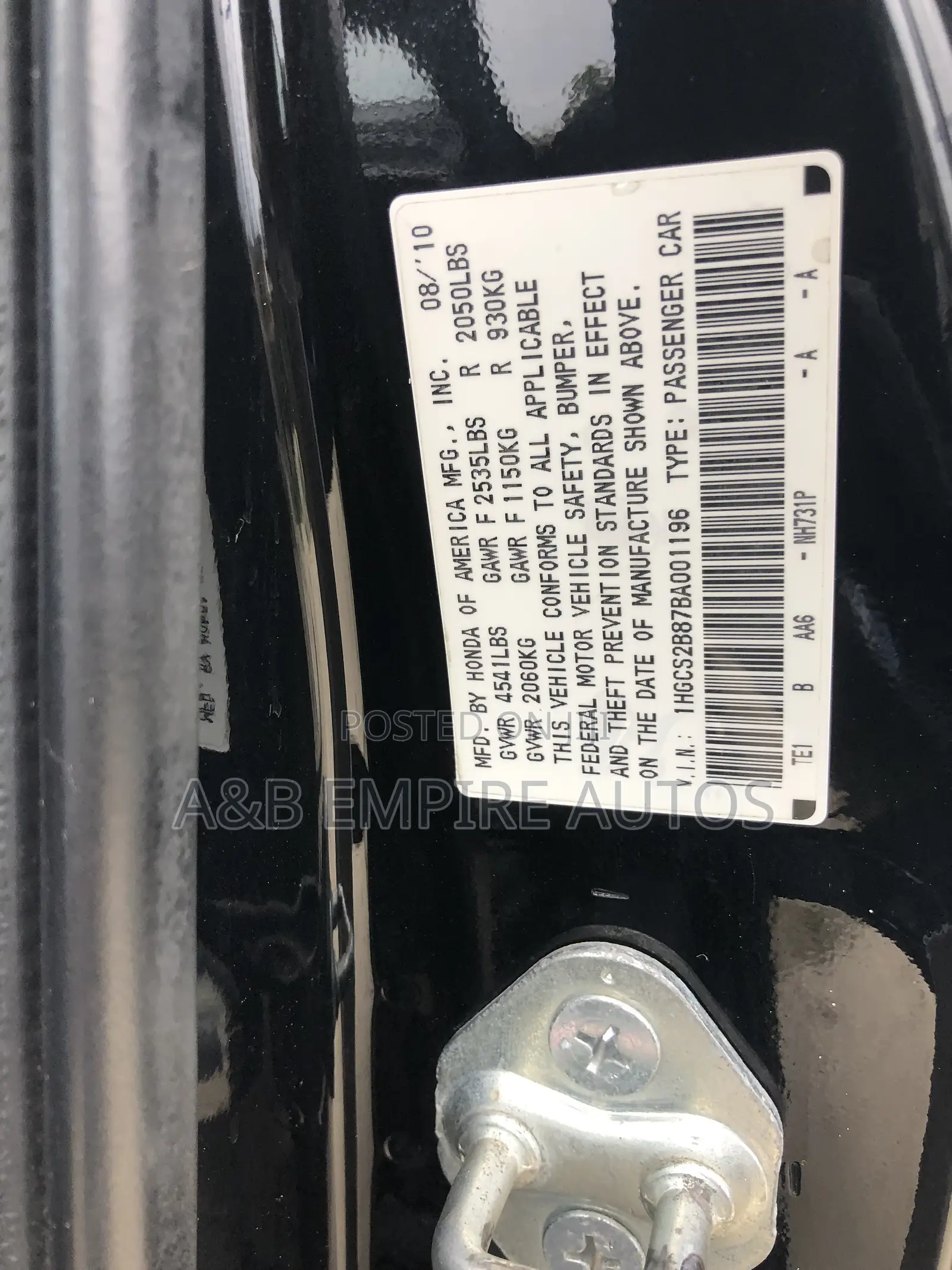 Honda Accord 2011 Black
