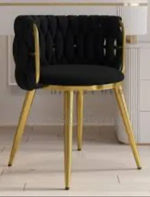 Restaurant Fabric Chair With Gold Coated Leg