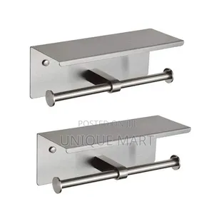 Quality Wall Mounted Anti-Rust Double Tissue Paper Holder With Shelf
