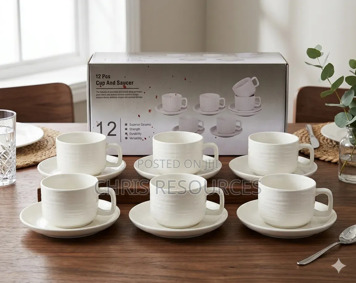 Exotic White 12 PCS Tea Cups and Saucer