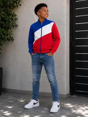 Color Block Zip Jacket Jeans for Boys
