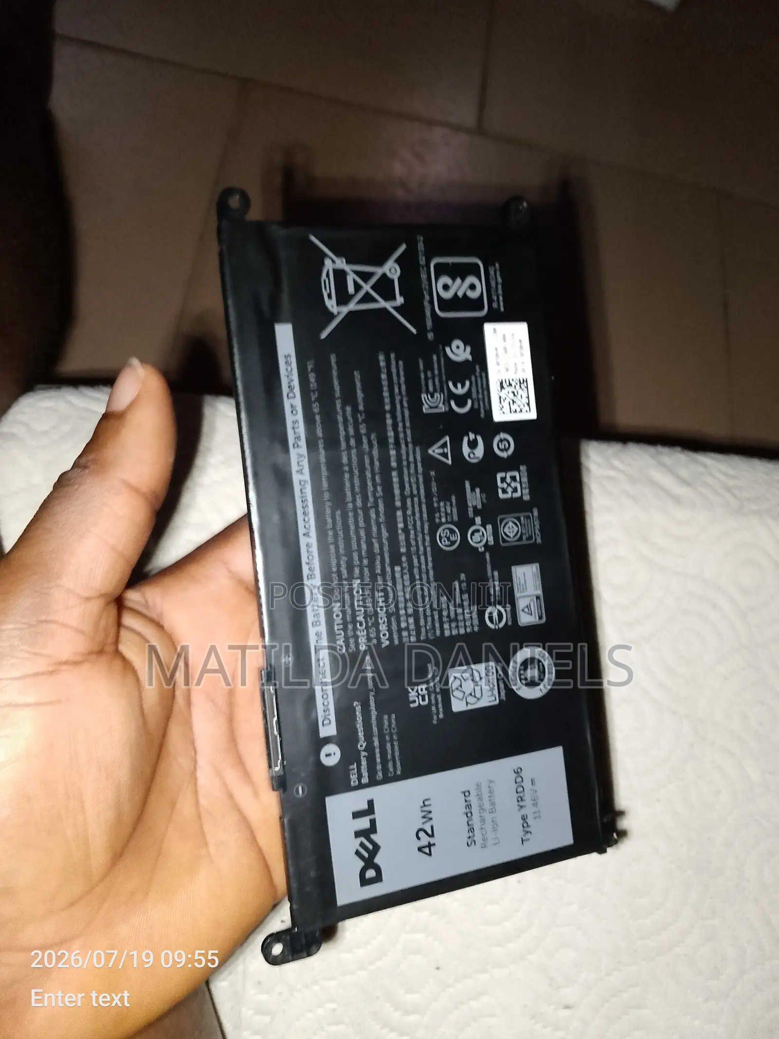 Original Dell Laptop Battery YRDD6 42Wh 11.46V (3500mAh)