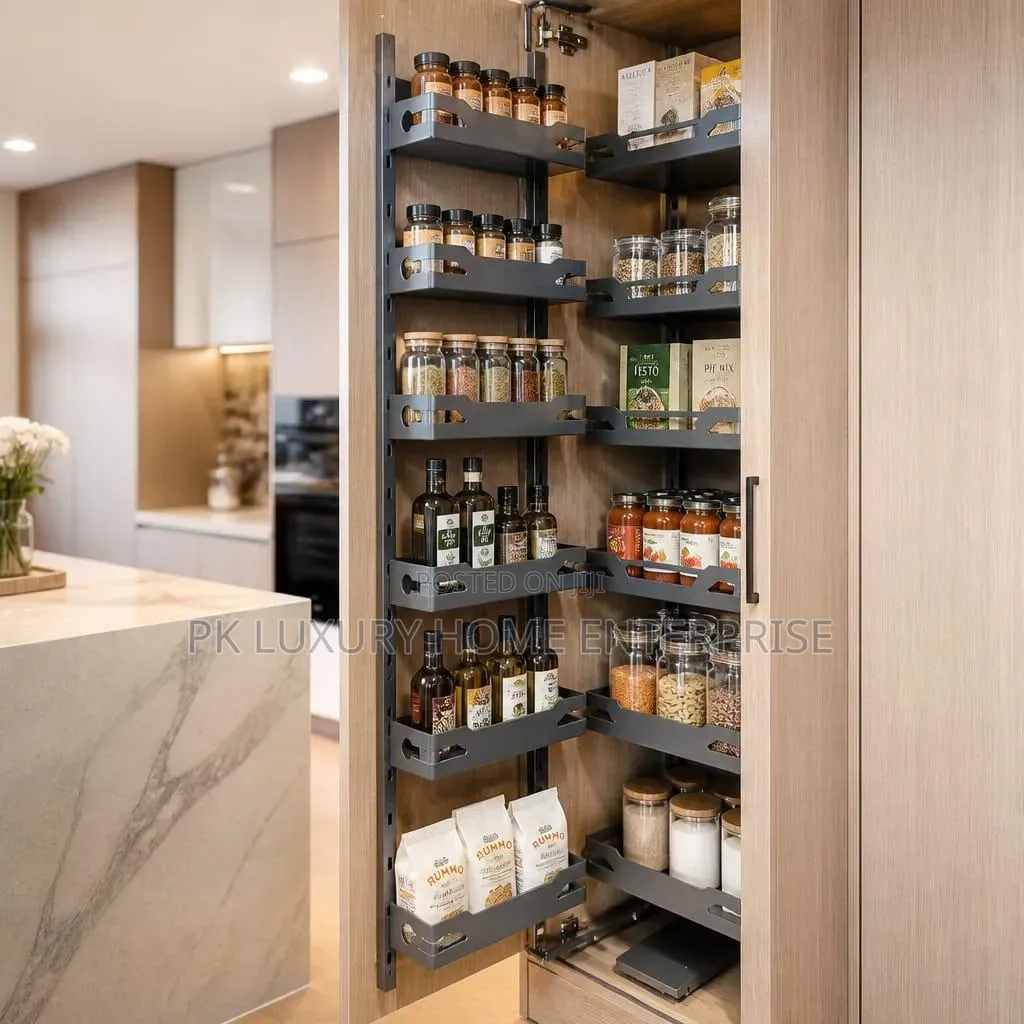 Modern Pull-Out Kitchen Pantry Storage Rack / Organizer