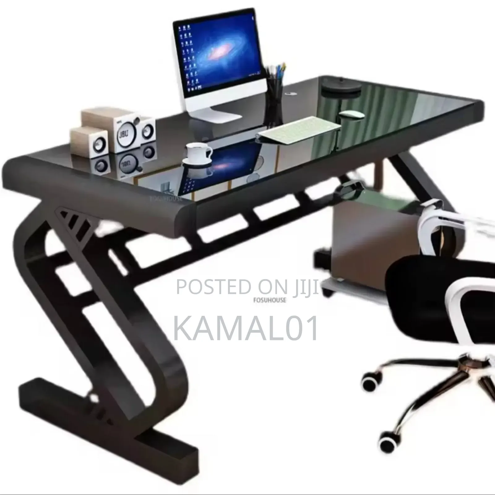 Tempered Glass Desktop Computer Desk