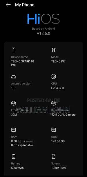 Tecno Spark 10 Pro 128 GB Gold