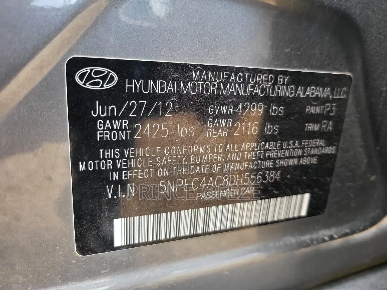 Hyundai Sonata 2012 Gray