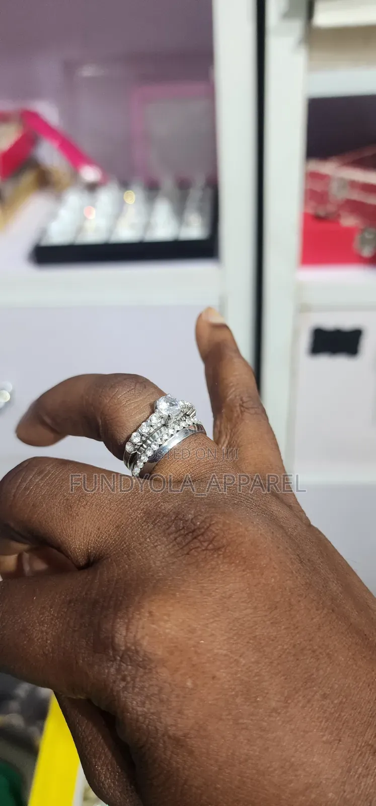 Trio Titanium Wedding Set