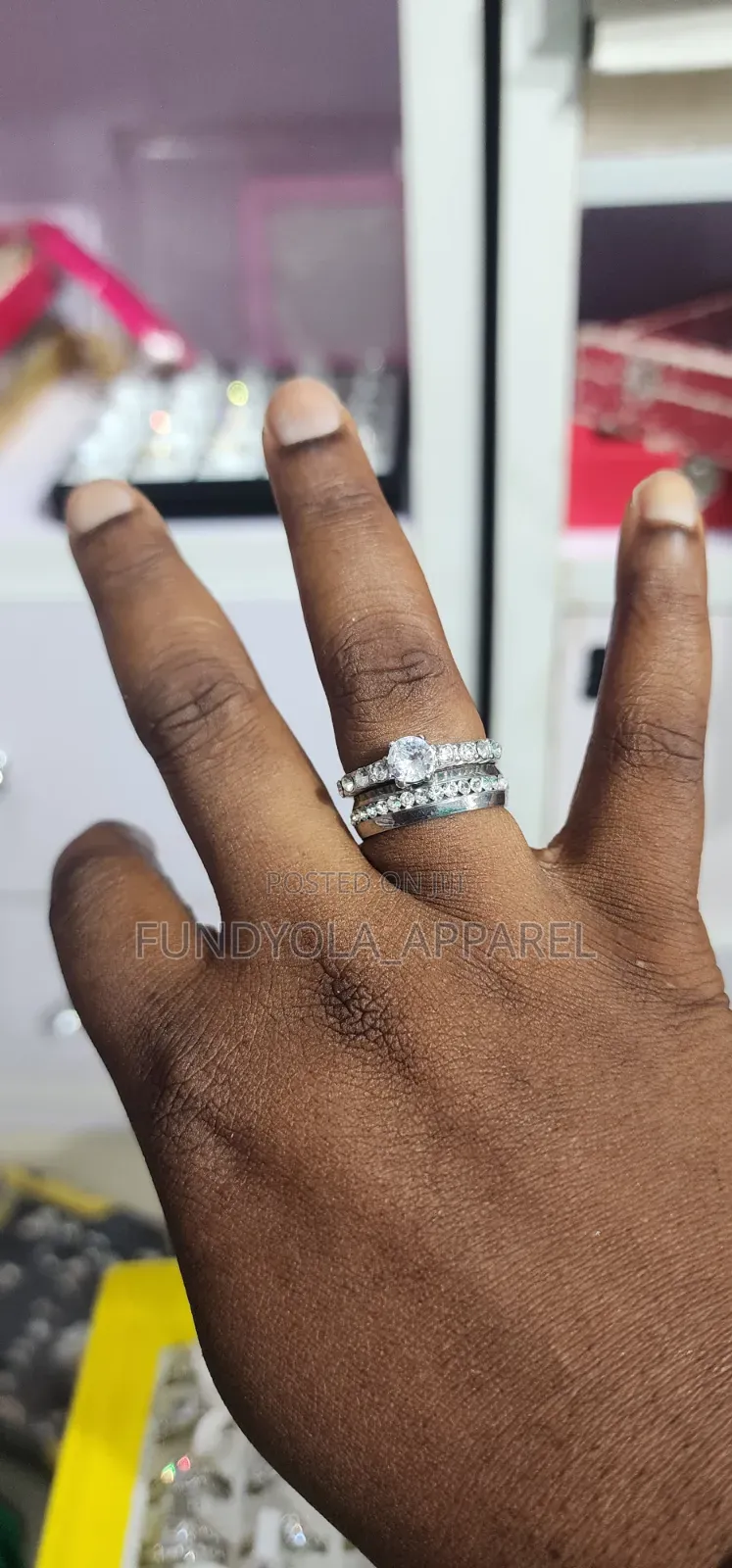 Trio Titanium Wedding Set