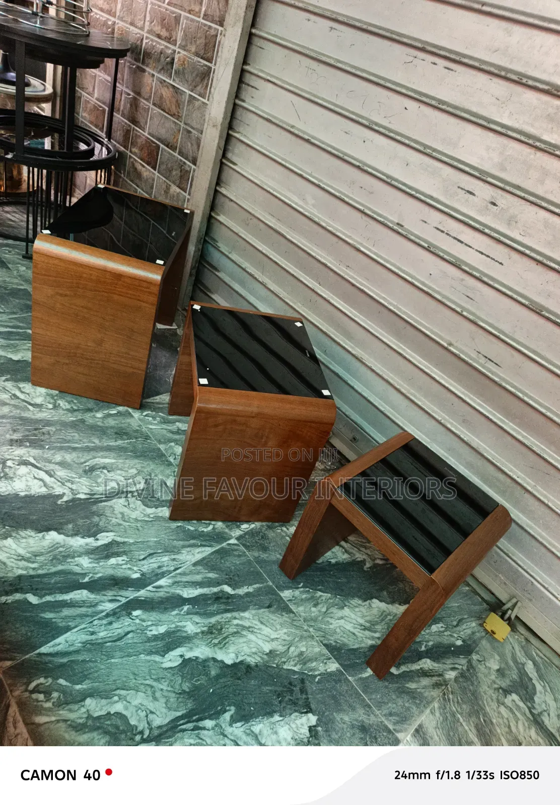 Royal Side Stool Glass Top