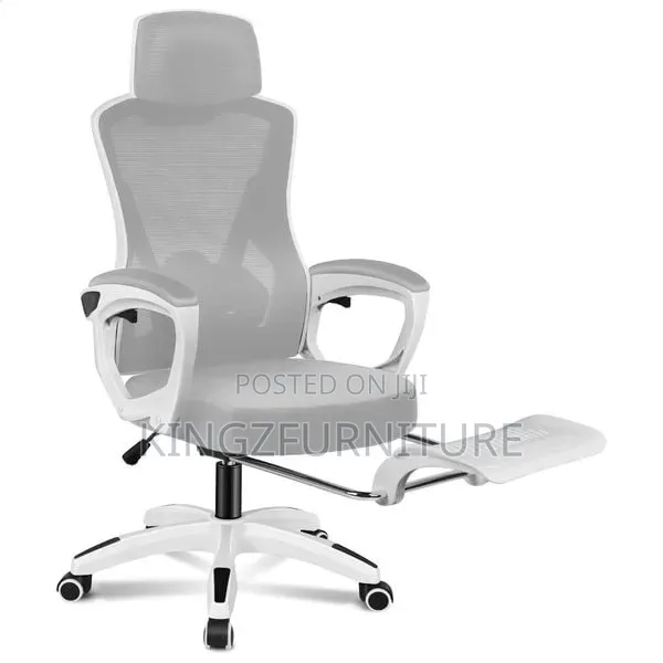 Kings Mesh Office Chair in White and Grey