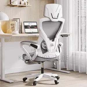 Kings Mesh Office Chair in White and Grey
