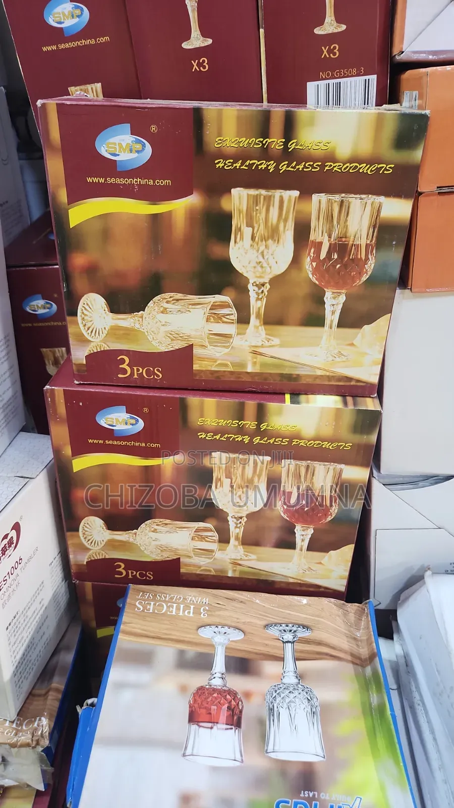 Crystal Wine Glass Cup 3 PCS