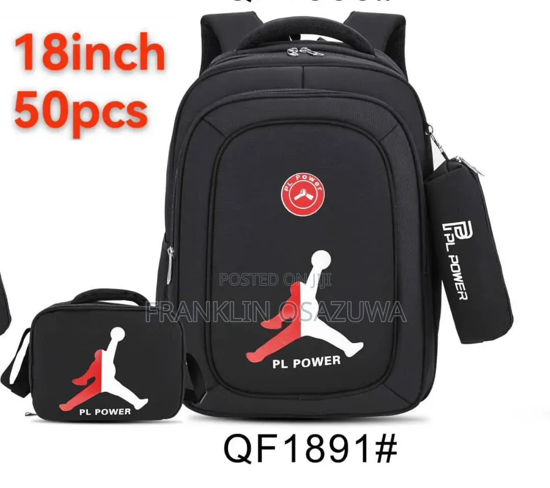 PL POWER 3-in-1 18-Inch School Backpack Set With Lunch Bag Case