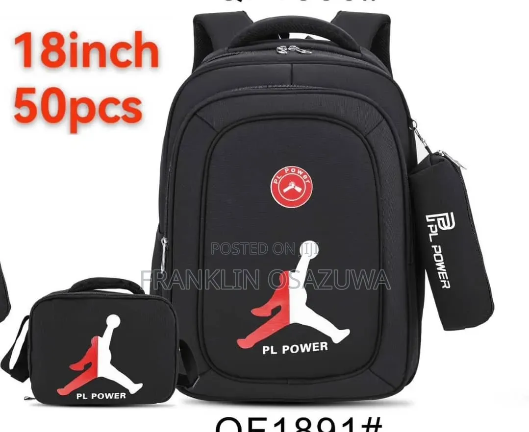 PL POWER 3-in-1 18-Inch School Backpack Set With Lunch Bag Case