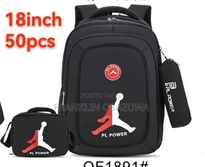 PL POWER 3-in-1 18-Inch School Backpack Set With Lunch Bag Case