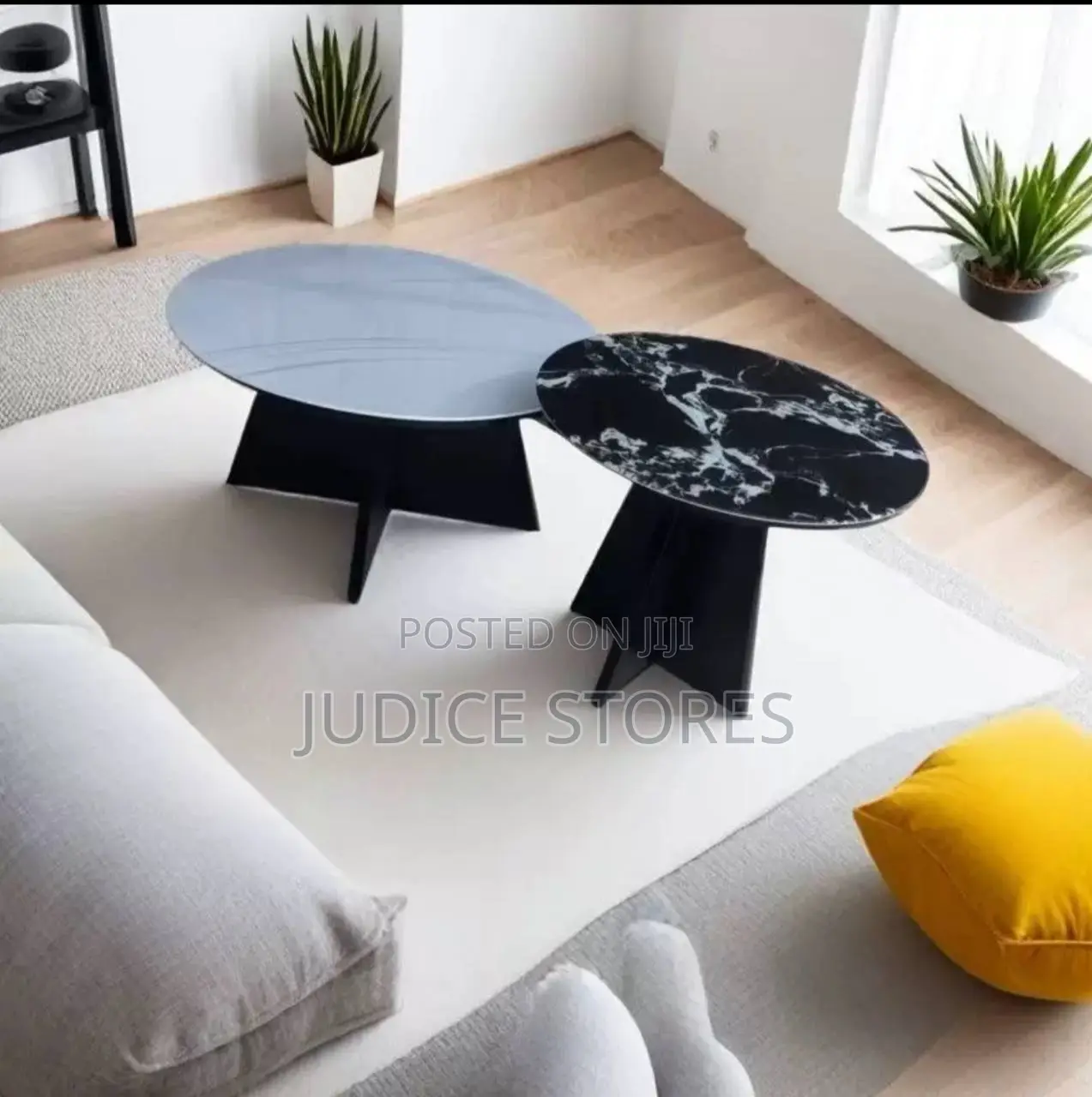 Round Marble Twin Center Table