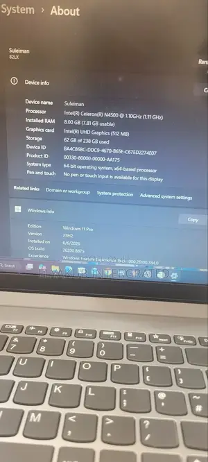 Laptop Lenovo IdeaPad 1 8GB Intel Pentium SSD 256GB