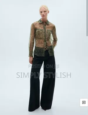 Mango Animal Print Organza Shirt Quick Sale