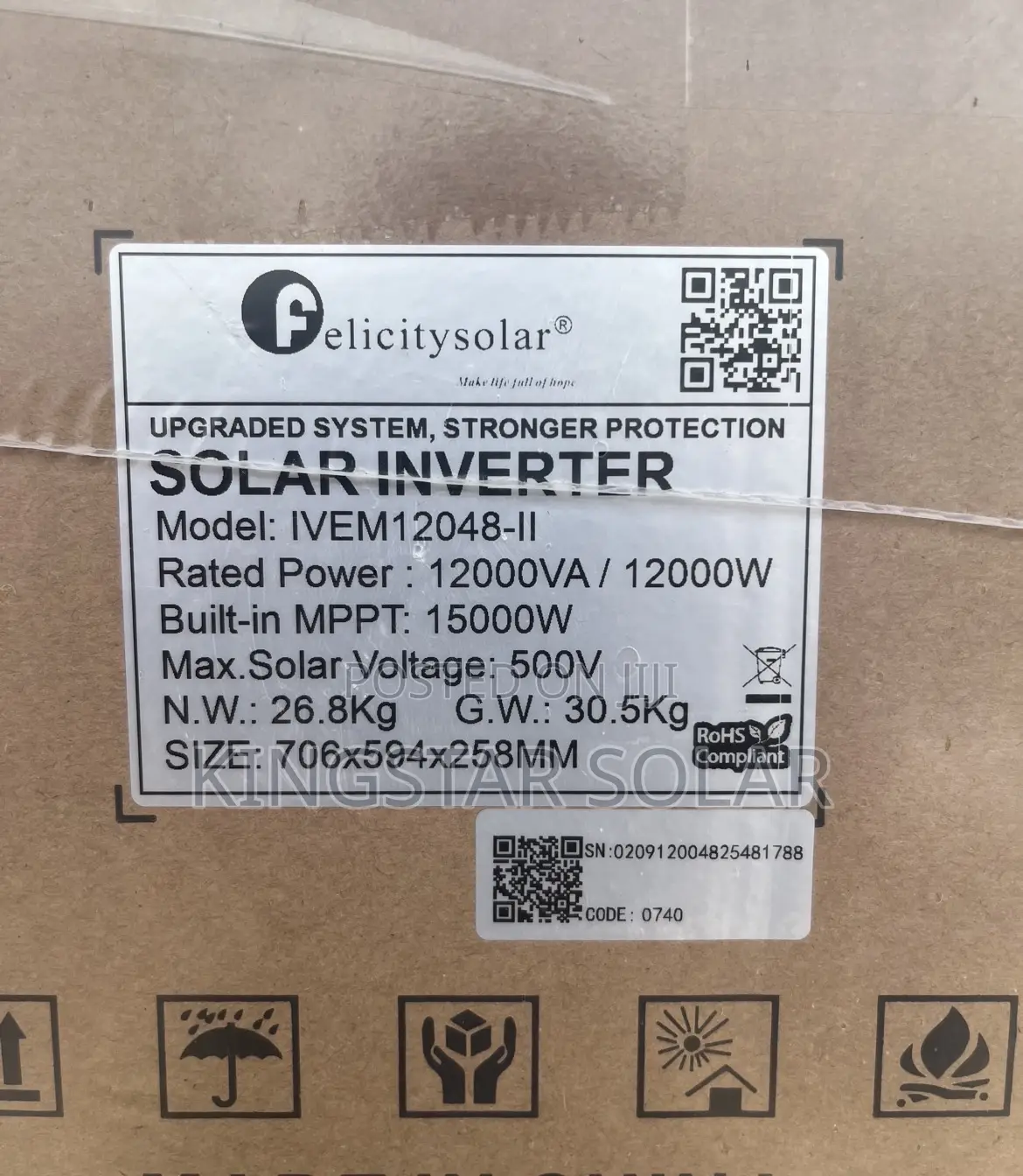 120A 48V Felicity MPPT Charge Controller