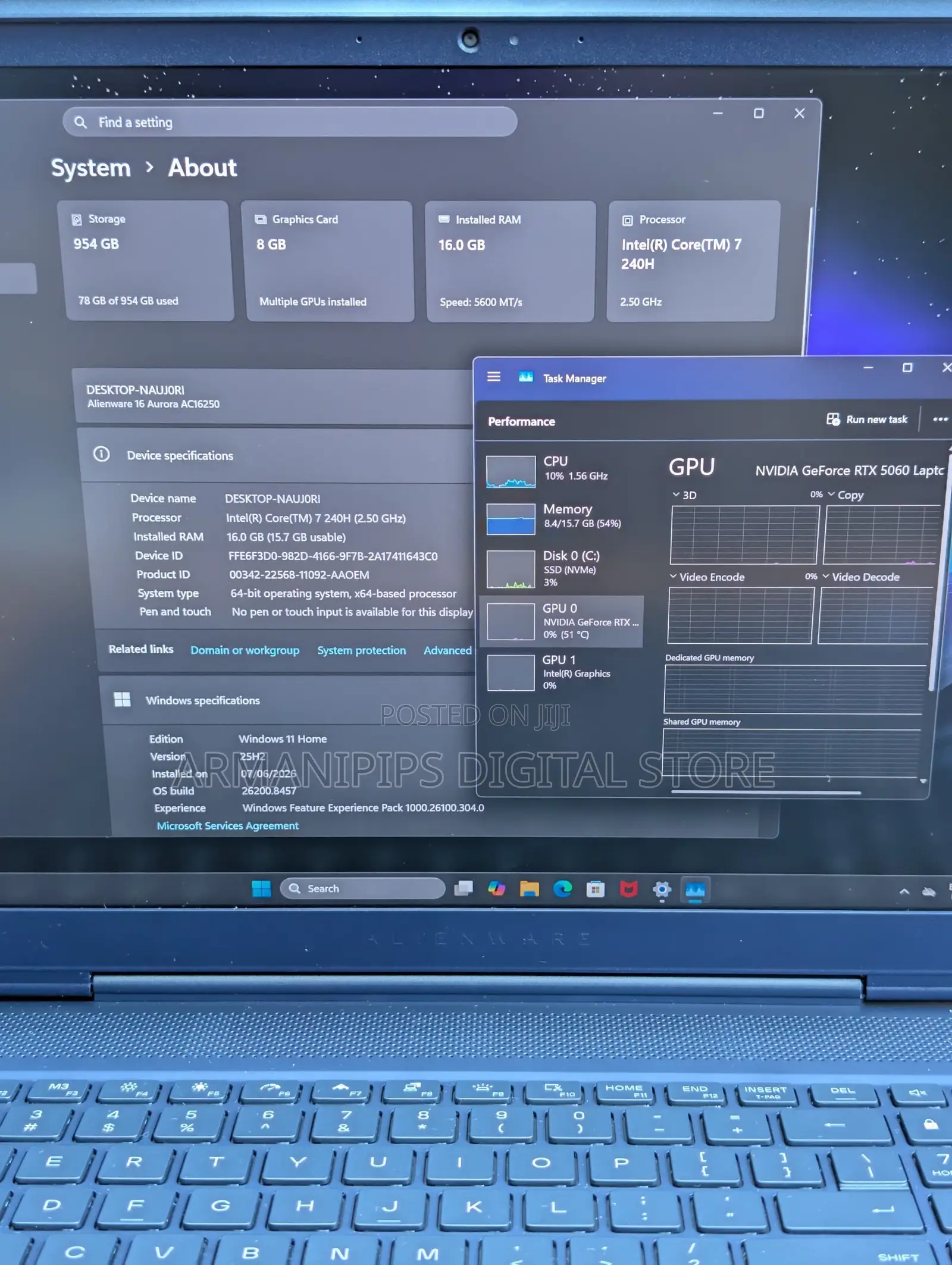 Laptop Alienware 16 Aurora 16GB Intel Core 7 SSD 1T