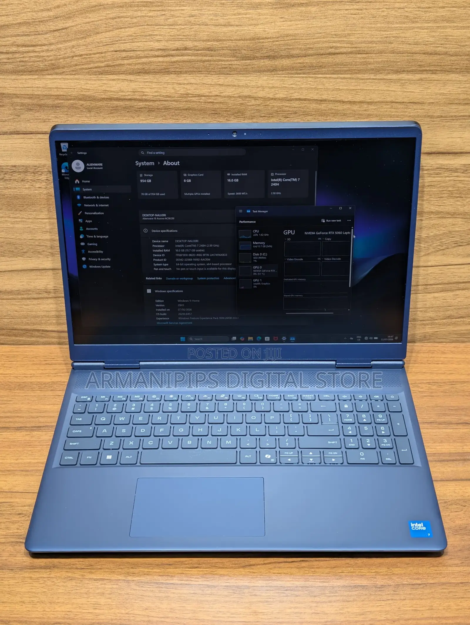 Laptop Alienware 16 Aurora 16GB Intel Core 7 SSD 1T