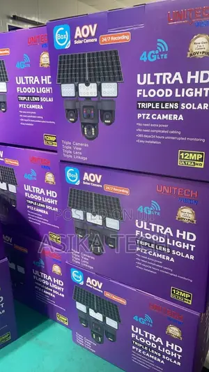 12MP Ultra HD Flood Light Triple Lens 4G Solar PTZ Camera