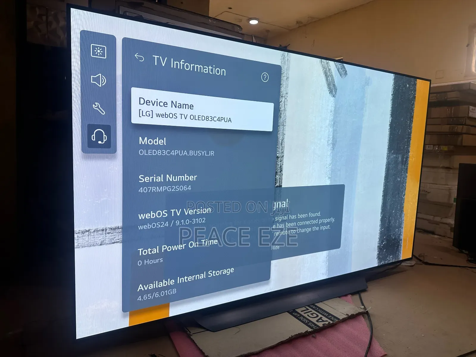 83" LG Oled C4 Display Smart TV Evo Panel