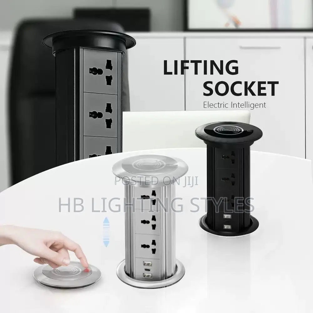 Motorized Pop Up Tower Socket With Wireless Charger for Your Office