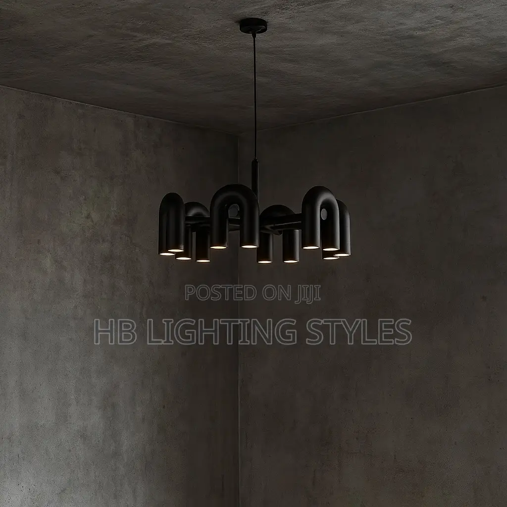 New U Black or Ash Rotatable Water Pipe Chandelier Light