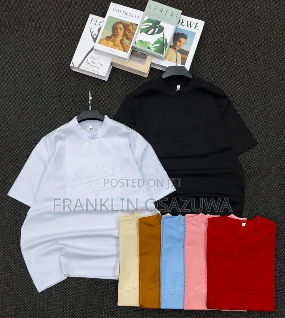 Premium Embossed Round Neck T-Shirt for Men – Available in Multiple