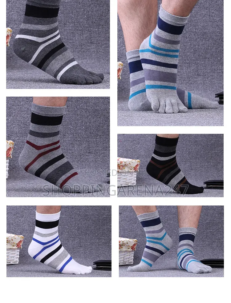 Five Toes Athletic/Casual Stripe Style Socks