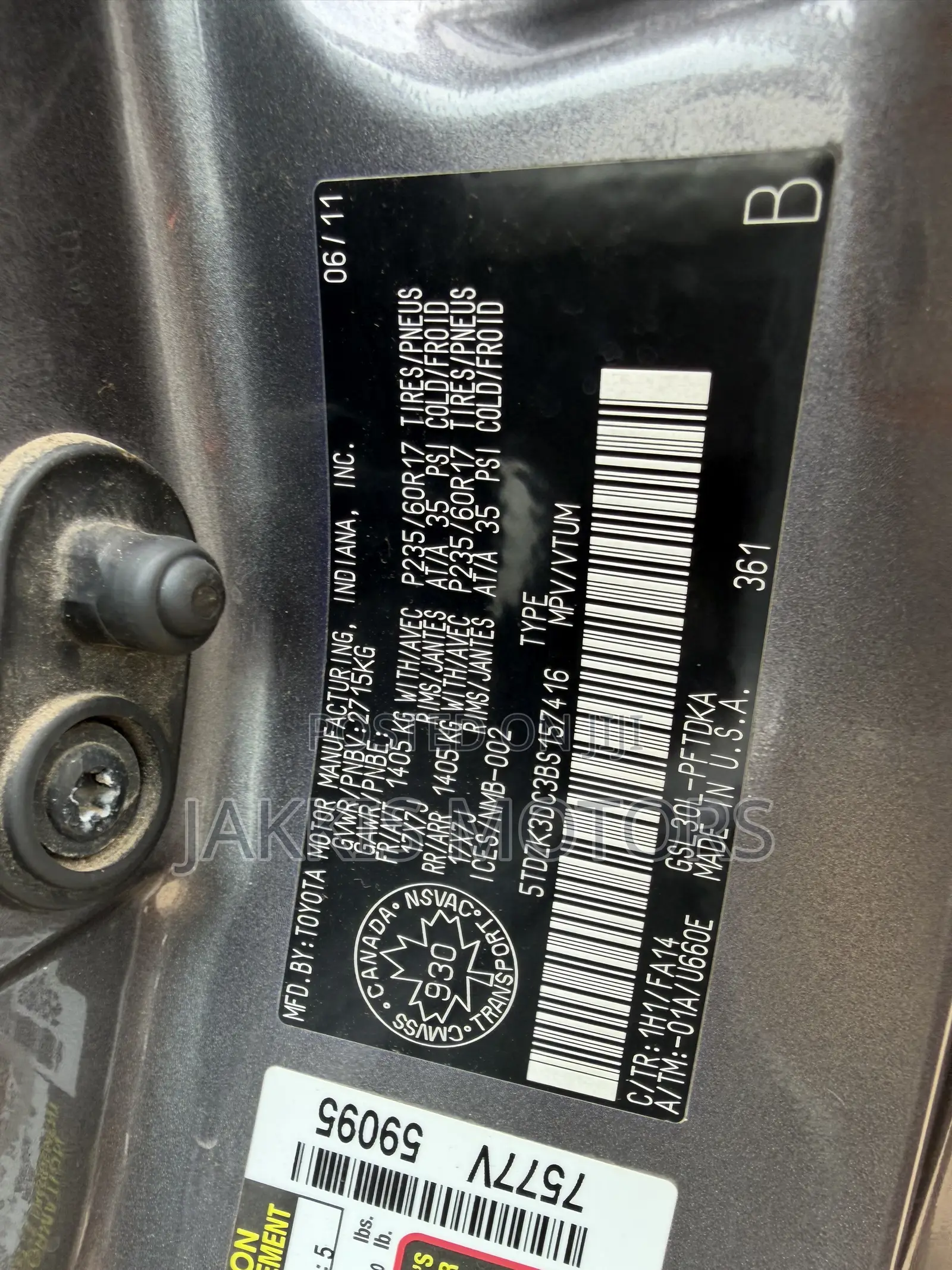 Toyota Sienna 2012 Gray