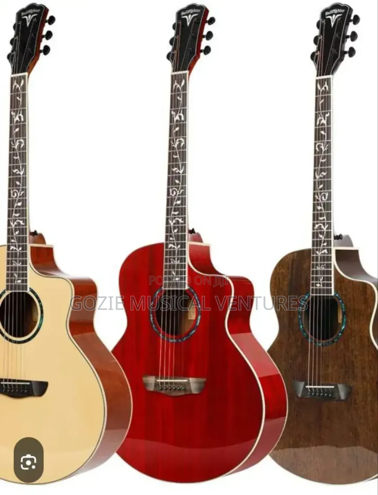 Red Colour Bullfighter Semi Electro Acoustic Guitar 6 Strings