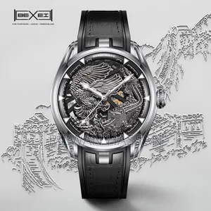 Bexei 3D Metallic Engraving Swiss Timepiece