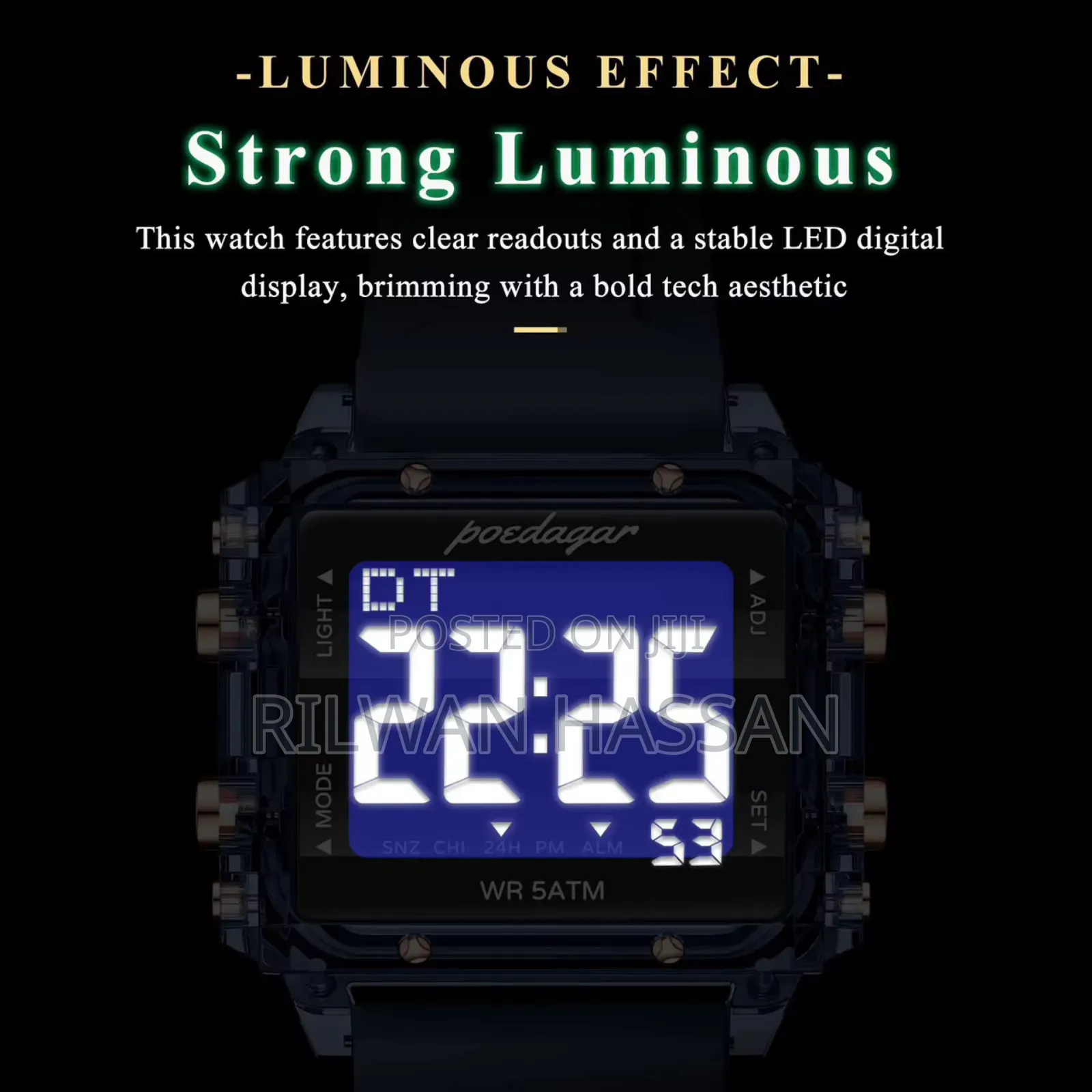 Poedagar Digital Luminous WR 5ATM