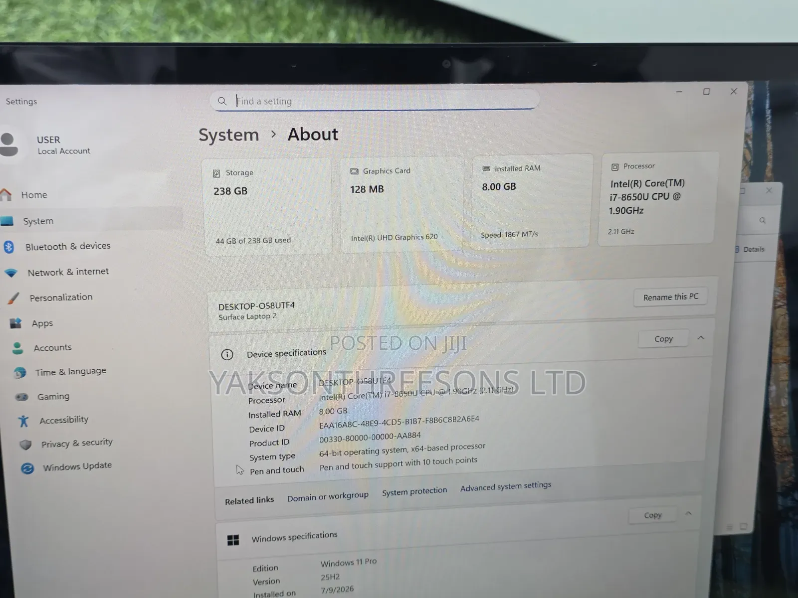 Laptop Microsoft Surface Laptop 2 8GB Intel Core i7 SSD 256GB