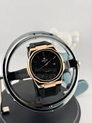 Hislon Wrist Watch Analog and Digital Black and Gold With Black Face