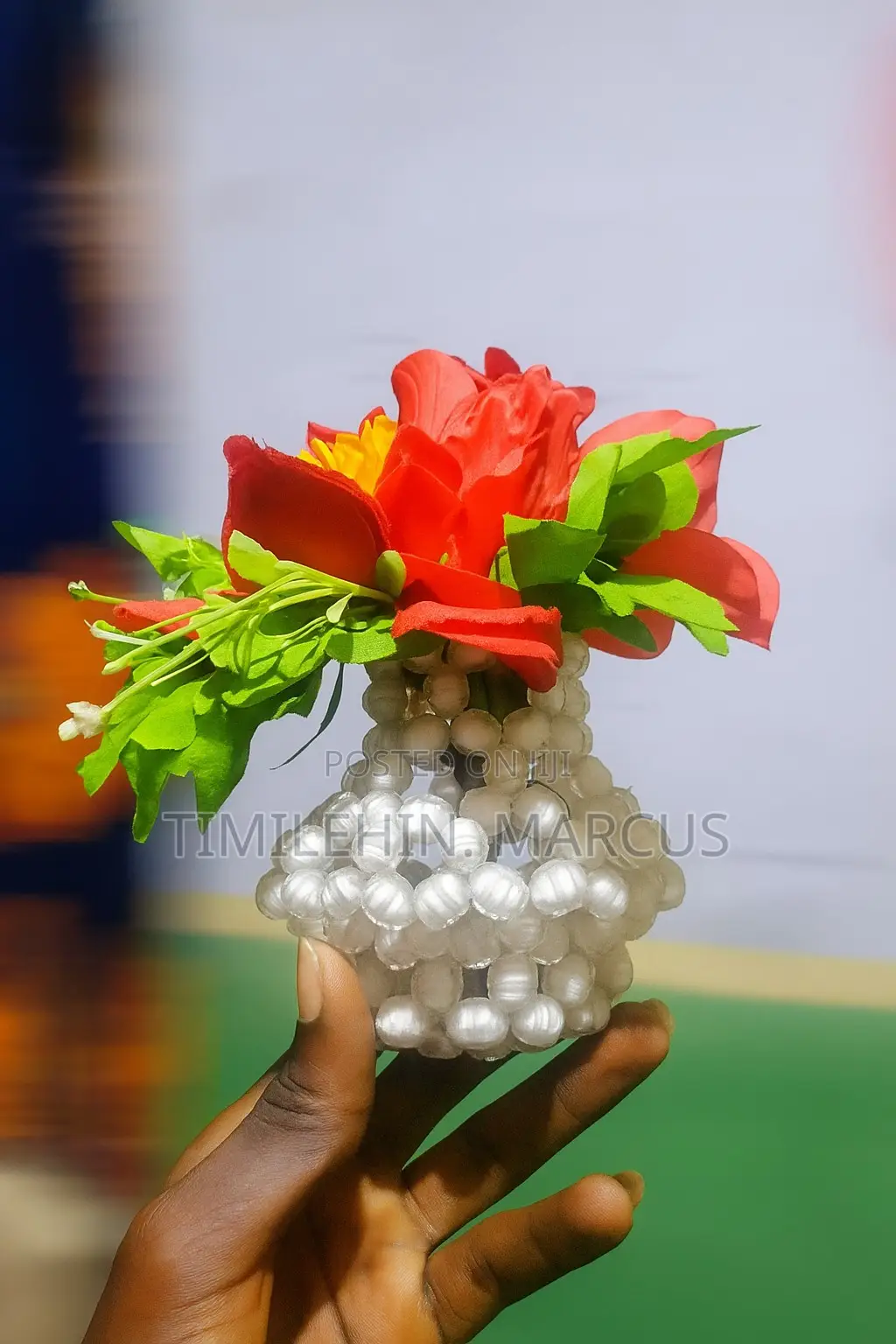 Mini Handmade Beaded Trays & Vase