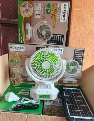 GDTimes 9" Solar Rechargeable Fan