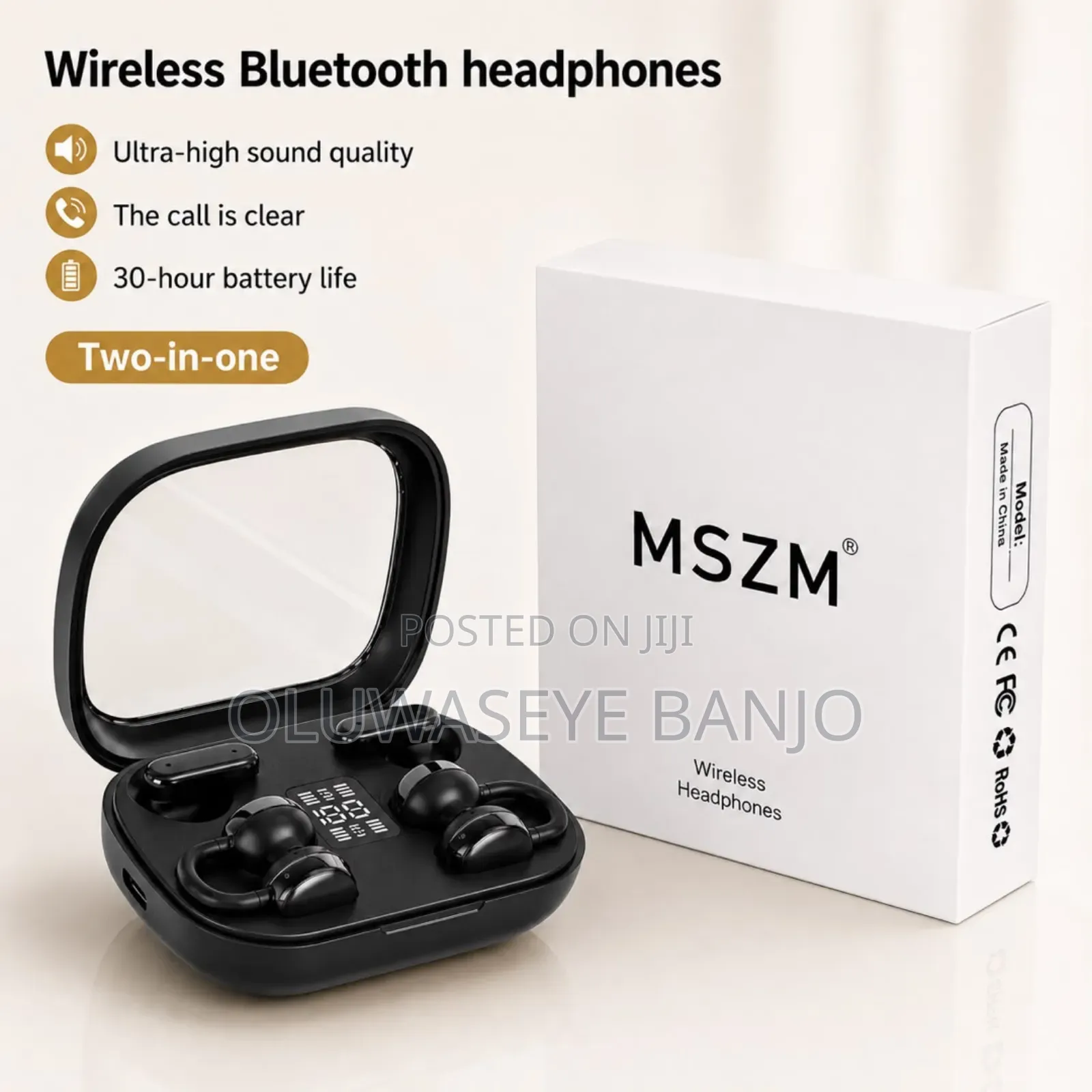 MSZM 2 in 1 Wireless Bluetooth Earbud